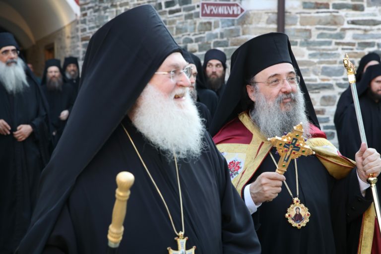 Metropolitan of Patras Chrysostomos officiates at con-celebratory service for Synaxis of the Vatopedi Saints