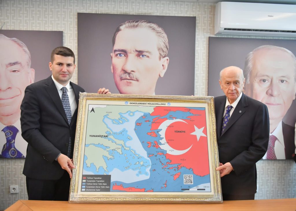 «Επιθετική ενέργεια» o χάρτης του Μπαχτσελί: Εμφανίζει Αιγαίο και Κρήτη μέρος της Τουρκίας