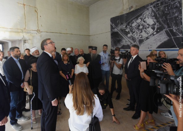 Patriarch of Serbia Porfirije attends event inaugurating restoration of central tower as part of Holocaust remembrance