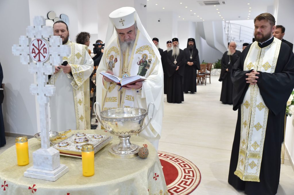 Patriarch of All Romania Daniel at a blessing ceremony of new St. Andrew Hostel