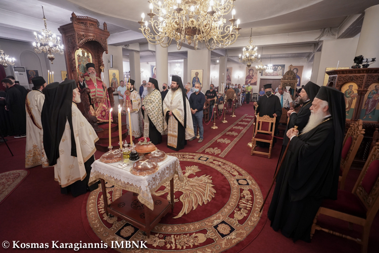 Archieratical Vespers service officiated by Metropolitan of Lagada Plato at Cathedral of St. Luke the Physician, in Veria