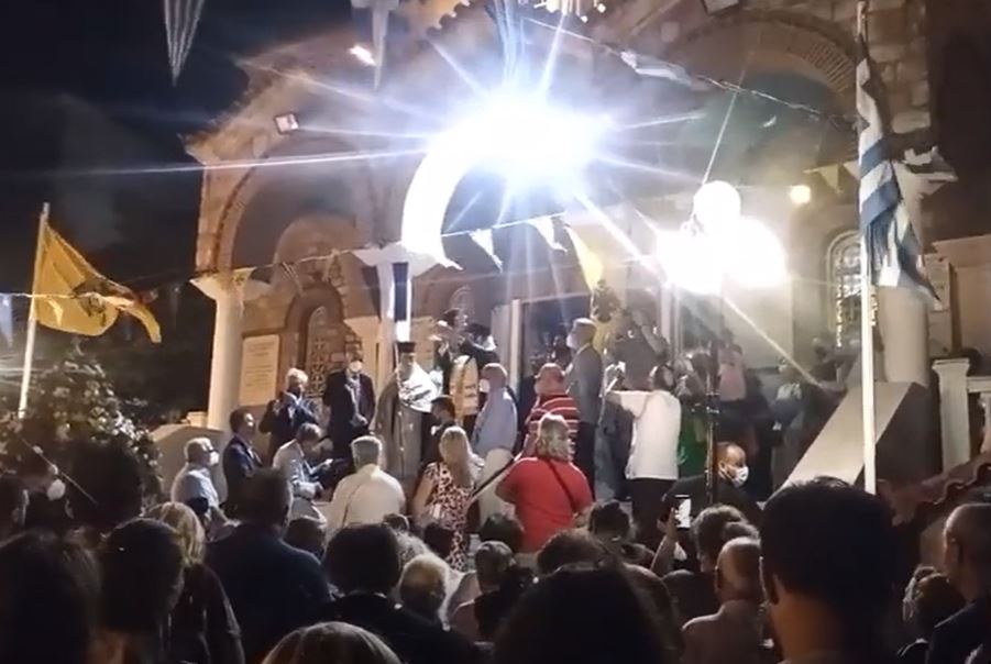 Λιτανεία της Τιμίας Κάρας του Οσίου Δαυίδ με την εικόνα του Προφήτη Ηλία στην Αγία Παρασκευή (βίντεο)