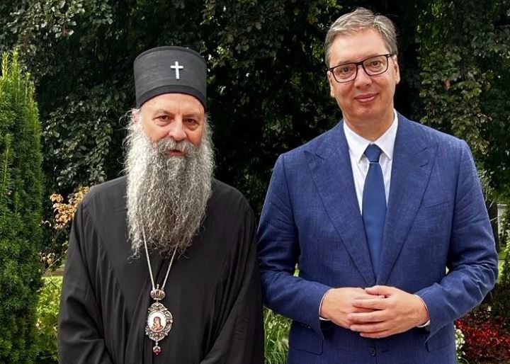 Patriarch of Serbia Porfirije meets with President Vucic to discuss Kosovo developments