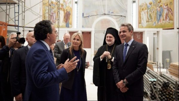 Greek PM Mitsotakis tours St. Nicholas Greek Orthodox Church and National Shrine in Manhatten