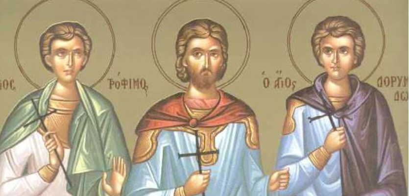 Feast day of Trophimos, Sabbatios & Dorymedon the Martyrs