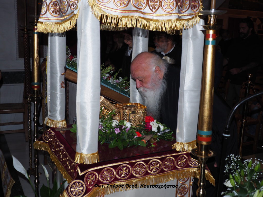 O Καθηγούμενος της Ι.Μ. Ξενοφώντος Γέροντας Αλέξιος σε αγρυπνία στη Νέα Πεντέλη