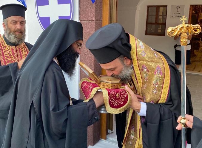 Η  εθνοφυλακή Θήρας τίμησε τον Άγιο Μάμα