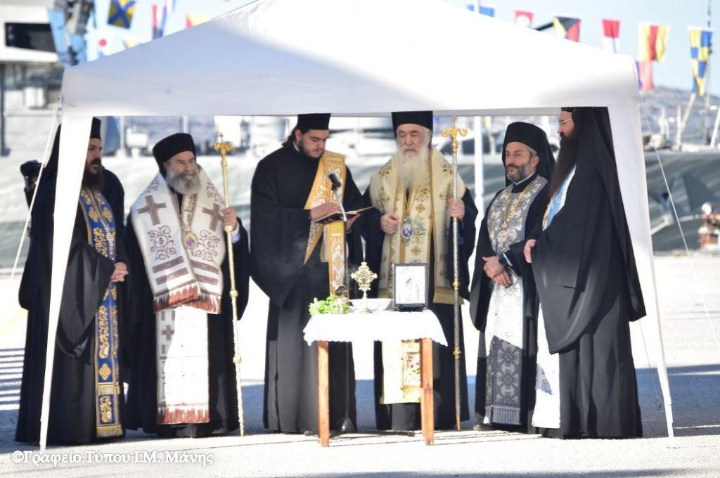 Ο Μάνης Χρυσόστομος στην τελετή ονοματοδοσίας του Πολεμικού Πλοίου «Υποπλοίαρχος Βλαχάκος»