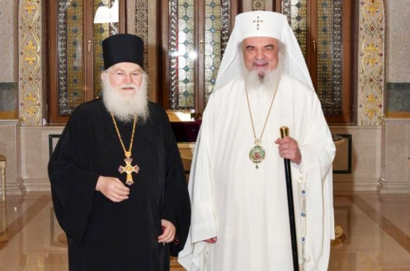 Patriarch of All Romania Daniel welcomes Elder Ephraim to Patriarchal see in Bucharest