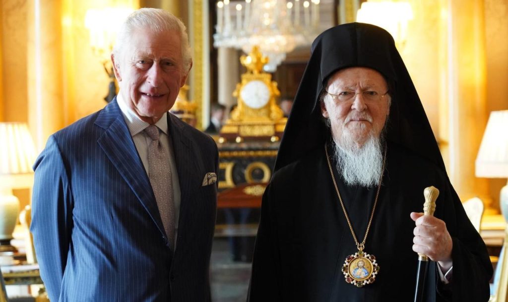მსოფლიო პატრიარქი ბართლომეოსი მეფე ჩარლზ III-ს ესტუმრა [ფოტო]