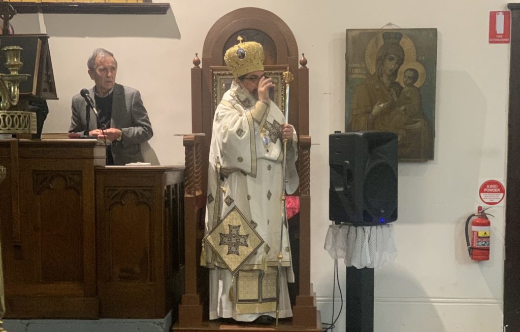 Bishop Kyriakos of Sozopolis liturgised at the Holy Church of the Annunciation of the Theotokos, East Melbourne
