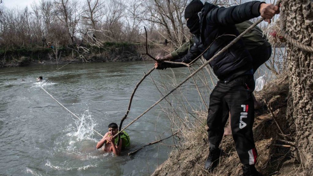 Turkish authorities force would-be migrants to cross border into Greece, after first stripping them of clothing