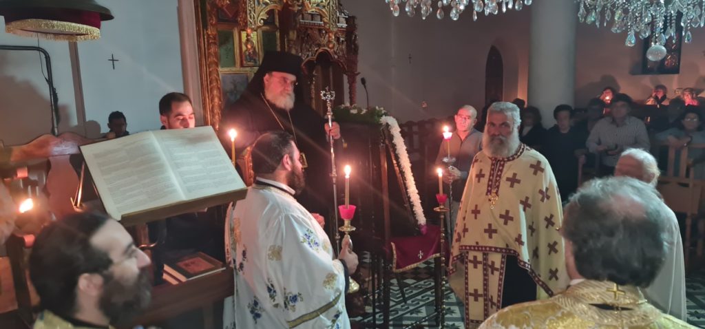 Ο Μητροπολίτης Ταμασού στον πανηγυρίζοντα Ι.Ν. Αποστόλου Λουκά Παλαιχωρίου Μόρφου