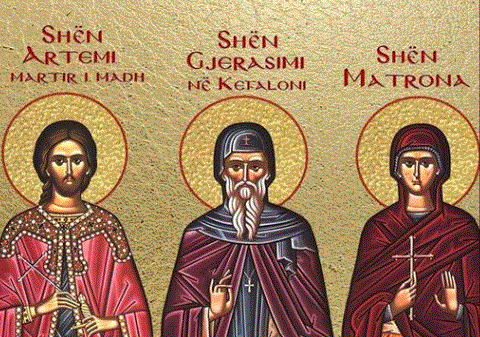 Dëshmor i madh Artemi. Oshënar Gjerasimi në Kefaloni. Oshënare Matrona në Hios