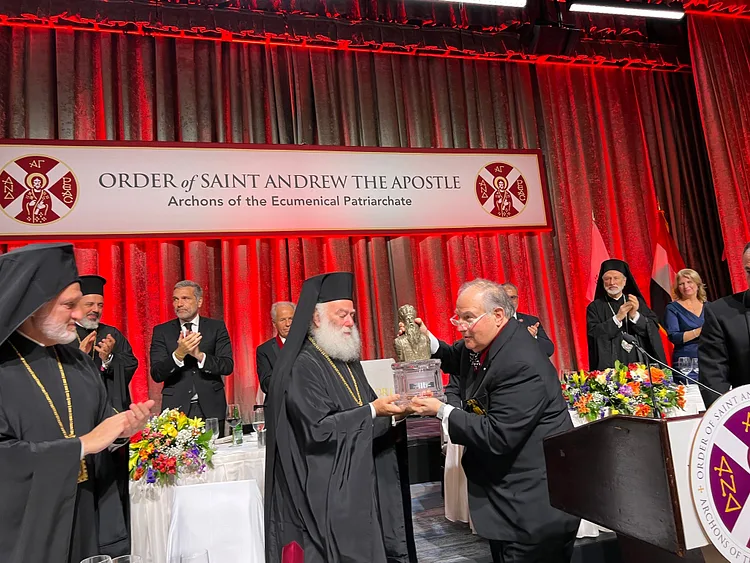 Patriarch of Alexandria Theodoros honored with Athinagoras Human Rights Award during reception in NYC
