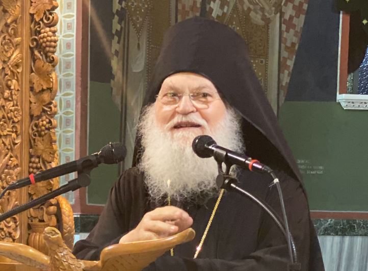 Elder Ephraim gives address at St. Demetrios Cathedral of Vyronas