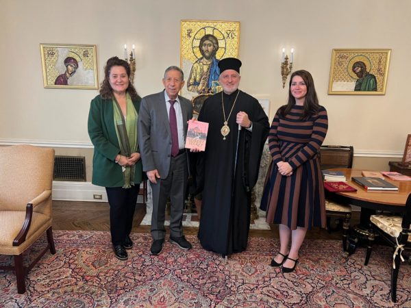 Archbishop of America Elpidophoros briefed on condition of Hagia Sophia by UNESCO special advisor Dr. Mounir Bouchenaki