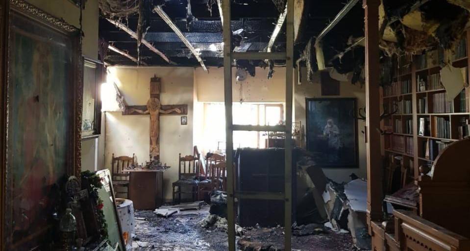 შინდისის დედათა მონასტერში გაჩენილმა ხანძარმა მონაზინთა საცხოვრებელი გაანადგურა