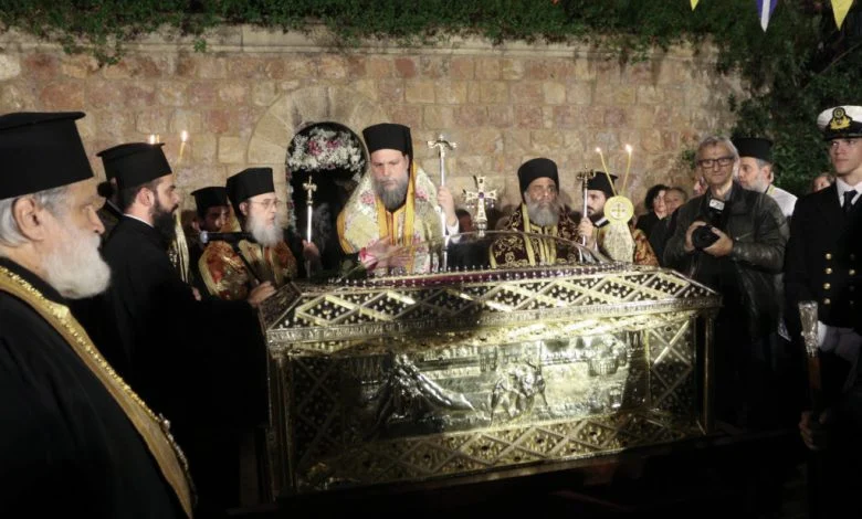 Holy Relic of Saint Filothei Translated to crypt at dedicated cathedral