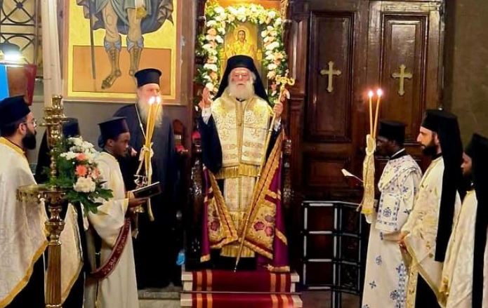 Ο Πατριάρχης Αλεξανδρείας στον πανηγυρίζοντα Ιερό Ναό Παμμεγίστων Ταξιαρχών Ιμπραημίας