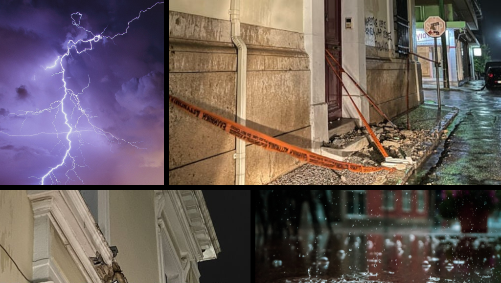 Η Eva «πλήγωσε» το κτίριο της Ι.Μ. Ηλείας στον Πύργο – Κατέρρευσε τμήμα του