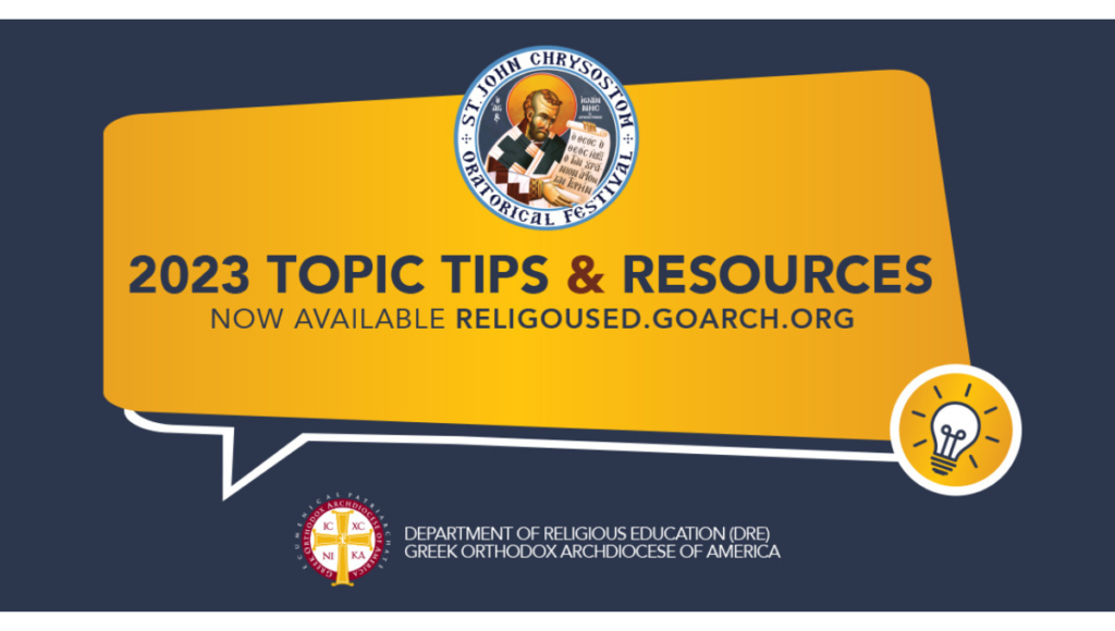 2023 Oratorical Festival Topic Tips & Resources Releases by Department of Religious Education