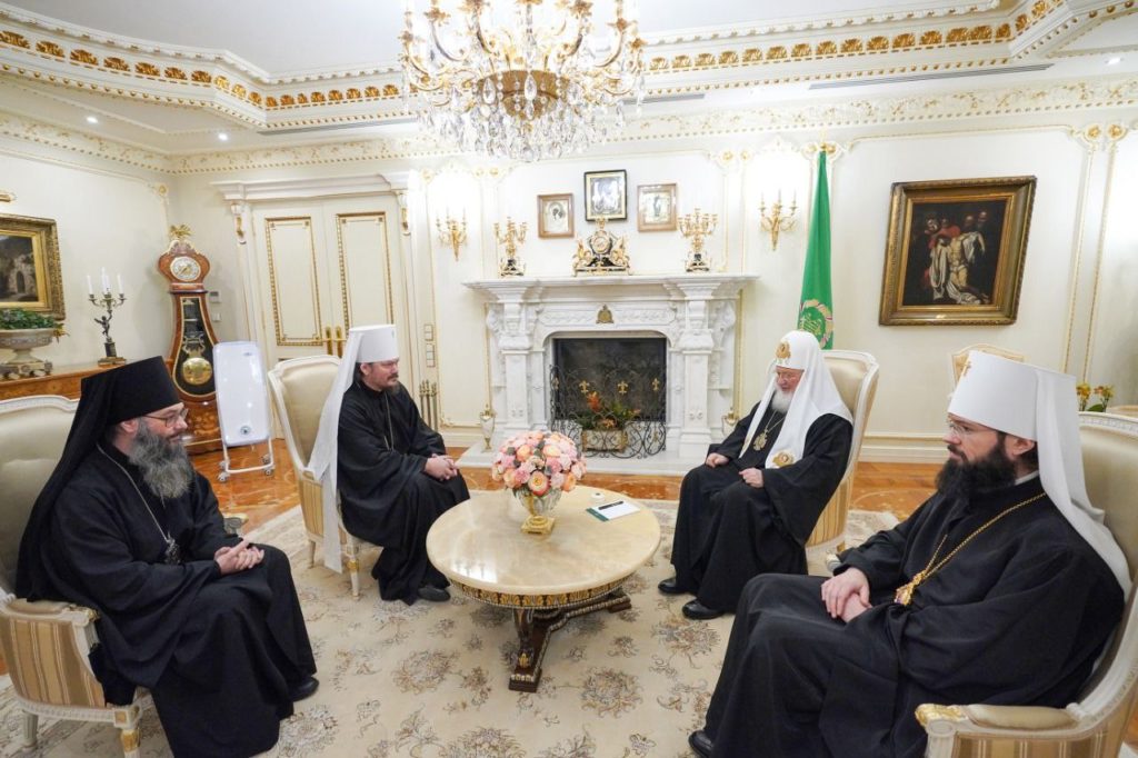 Состоялась встреча Патриарха Кирилла с председателем ОВЦС, Патриаршим экзархом Западной Европы и викарием экзарха