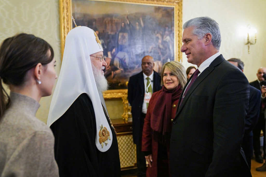 Russian Patriarch Kirill receives visiting Cuban President Diaz-Canel
