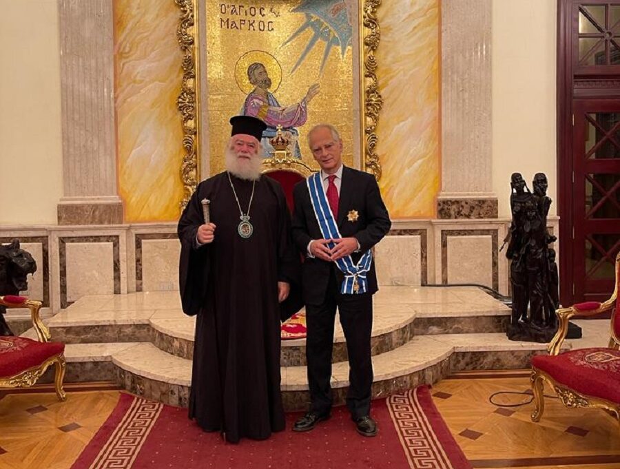 Patriarch of Alexandria Theodoros honors outgoing ambassador of Greece in Egypt