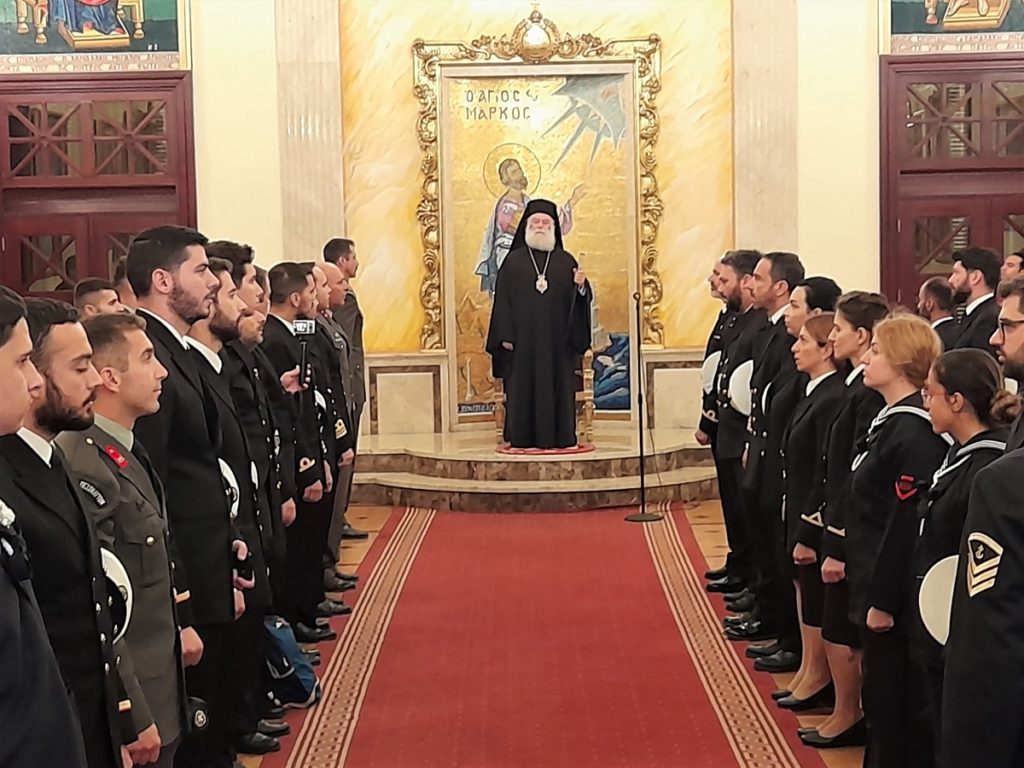 Patriarch of Alexandria receives crew-members of Hellenic Navy vessels taking part in joint exercise with Egyptian Navy
