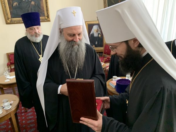 Patriarch of Serbia Porfirije receives visiting Metropolitan of Volokolamsk Anthony