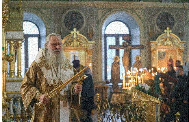 Председатель Синодального отдела по монастырям и монашеству совершил Литургию в Троице-Одигитриевском ставропигиальном монастыре Зосимова пустынь