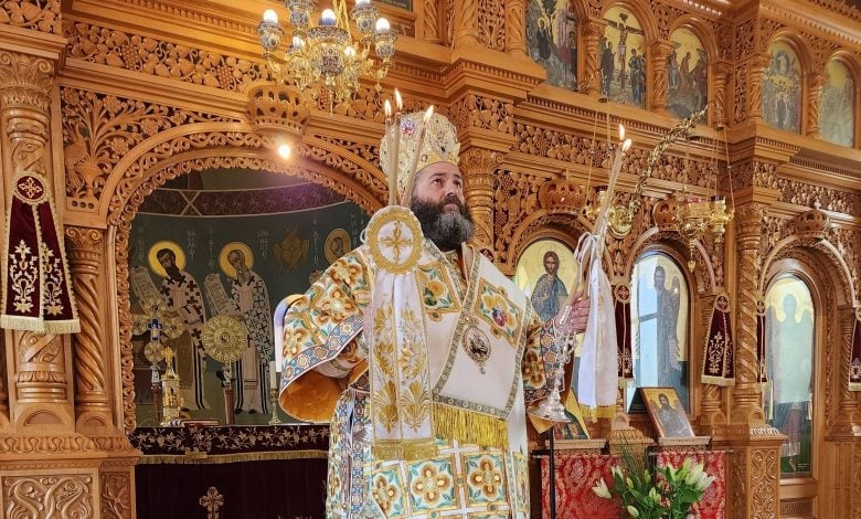 His Grace Bishop Bartholomew of Charioupolis at the celebrating Church of Saint Nicholas, Canberra