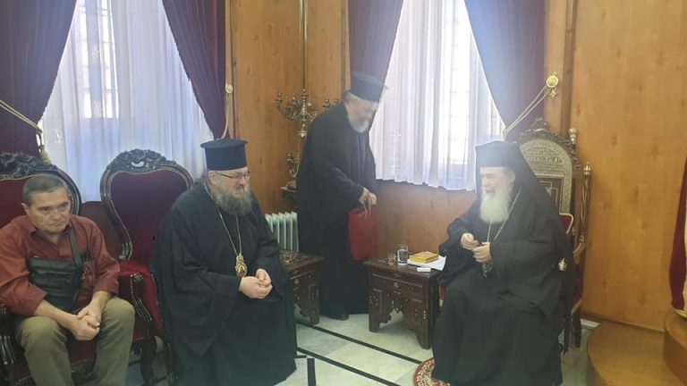 Врачанският митрополит Григорий се срещна с Йерусалимския патриарх Теофил III