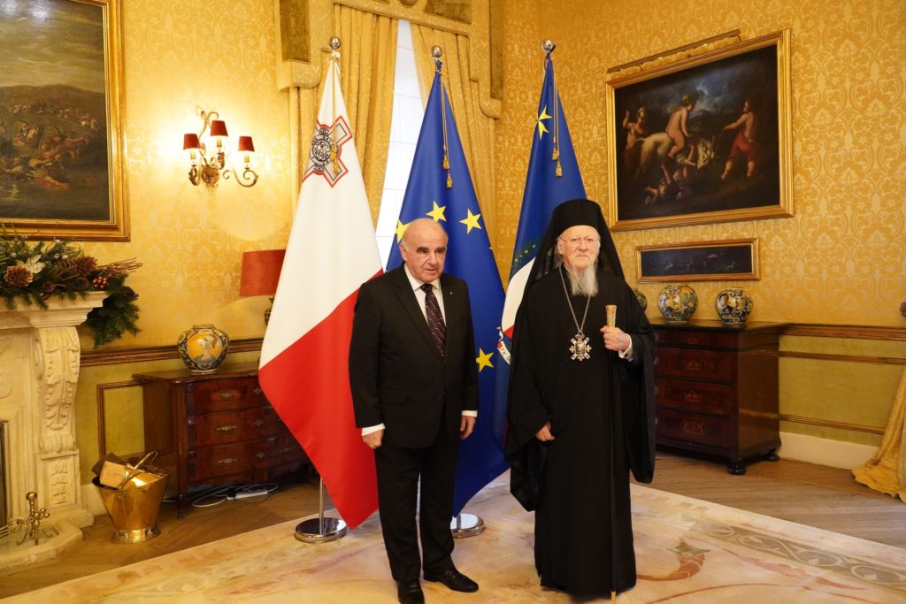 Συνάντηση Οικουμενικού Πατριάρχη με τον Πρόεδρο της Δημοκρατίας της Μάλτας (ΦΩΤΟ)