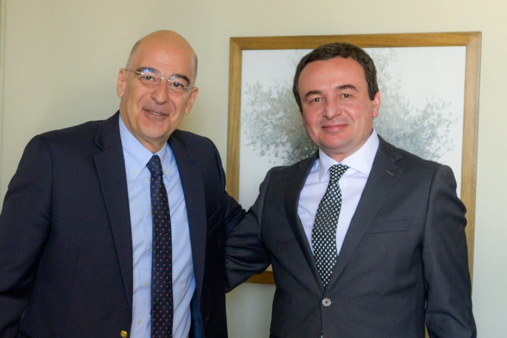 Τηλεφωνική επικοινωνία Νίκου Δένδια με τον Κοσοβάρο Πρωθυπουργό