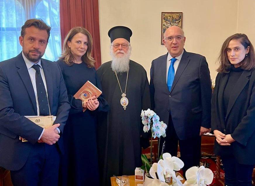 Archbishop of Albania Anastasios receives visiting Greek Deputy Transport Minister