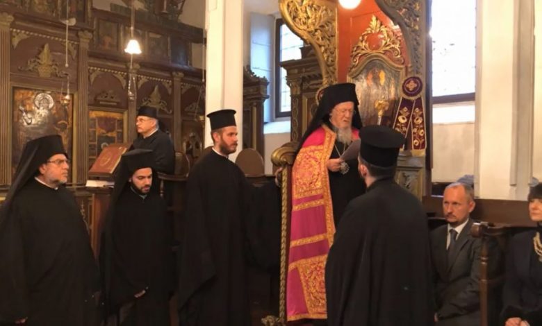 Ecumenical Patriarch at the Church of Saint Dimitrios Sarmasikio, where the sanctified spring of Saint Sebastian is found