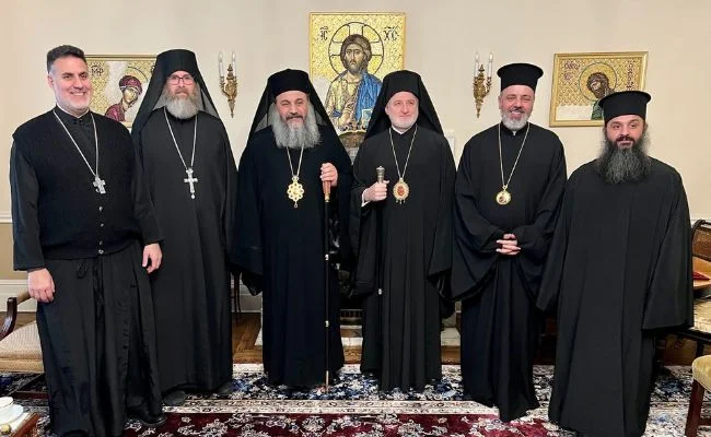 Archbishop Elpidophoros Welcomes Metropolitan Antonios of Zahle to Goarch