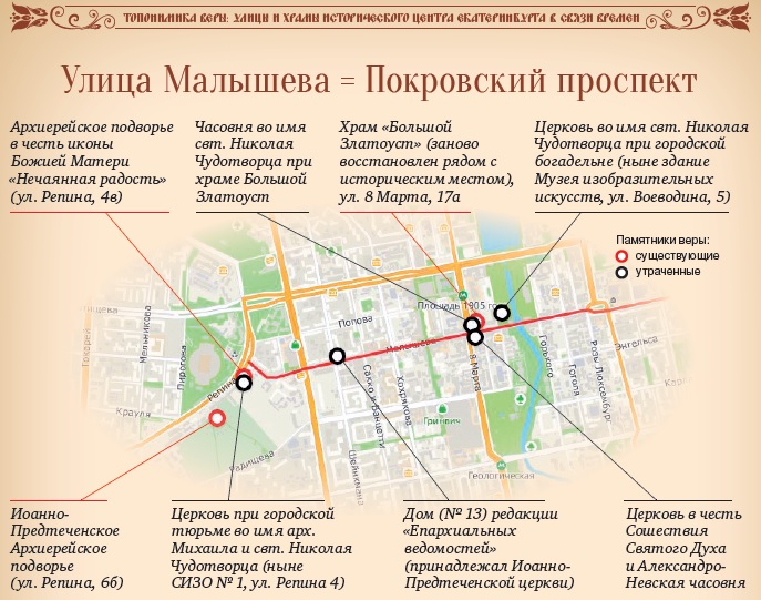 Екатеринбургская епархия представляет спецпроект «Топонимика веры: улицы и храмы исторического центра Екатеринбурга в связи времен». Выпуск 4. Екатеринбург, улица Малышева