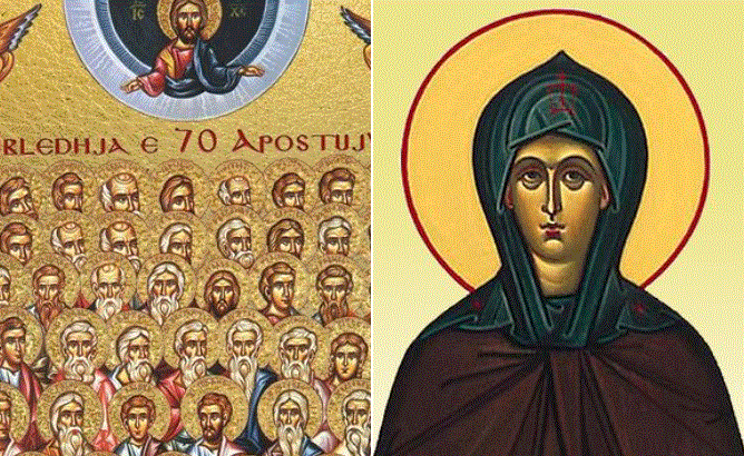 Mbledhja për 70 Apostujt. Oshënare Apolinaria, senatore. Oshënar Theoktisti. Oshënar Niqifor Lebrozi