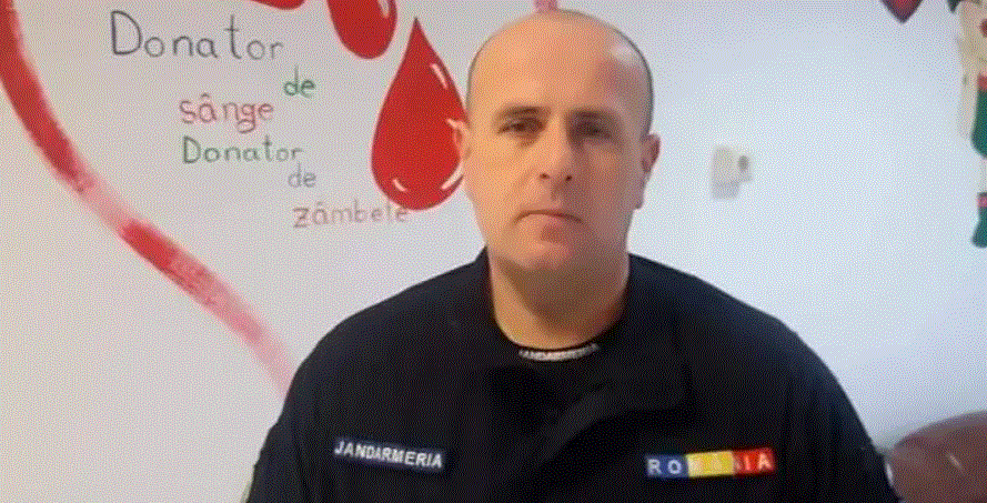 Un jandarm maramureșean a donat sânge pentru a o suta oară