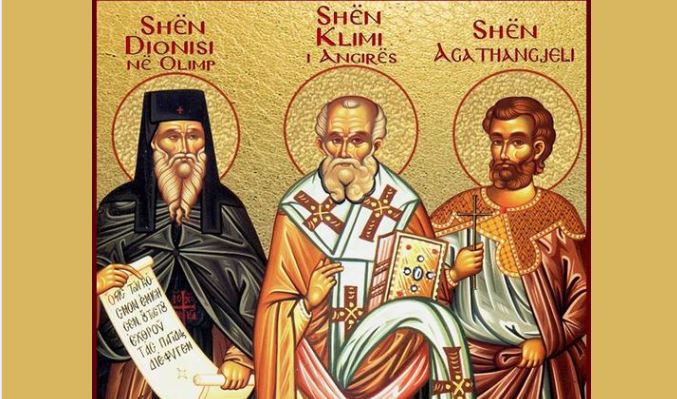 Dëshmorët Klimi (Klementi) i Angirës dhe Agathangjeli. Oshënar Dionisi në Olimp
