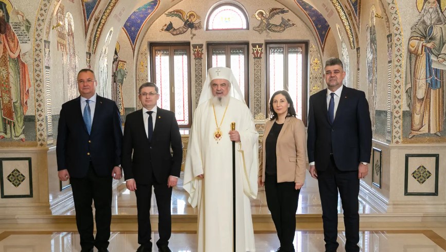 Patriarch of All Romania Daniel receives visiting president of Moldova Parliament Igor Grosu