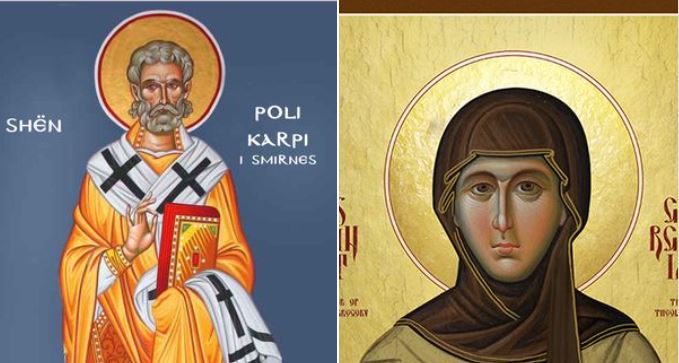 Hierodëshmor Polikarpi i Smirnit. Oshënare Gorgonia. Dëshmor Sereni