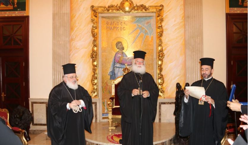 Patriarch of Alexandria  Theodoros II receives visiting Metropolitan Damaskinos, pilgrims from NE Greece