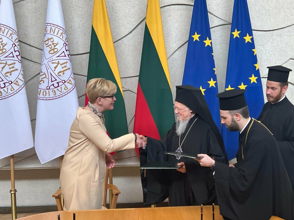 Ιδρύεται Εξαρχία του Οικουμενικού Πατριαρχείου στη Λιθουανία – Υπογραφή Συμφωνίας Βαρθολομαίου με την Πρωθυπουργό της χώρας