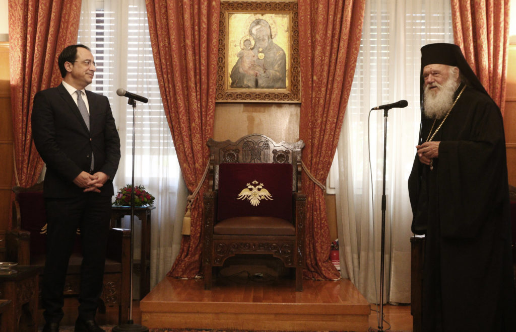 New Cyprus President Christodoulides received in Athens by Archbishop Ieronymos