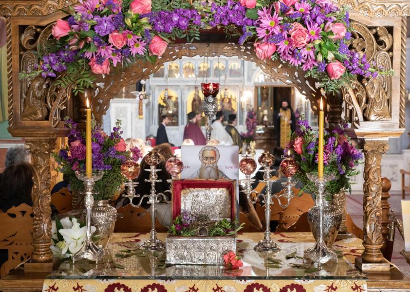Υποδοχή τιμίας κάρας Αγίου Παρθενίου στην Αγία Βαρβάρα Ιλίου