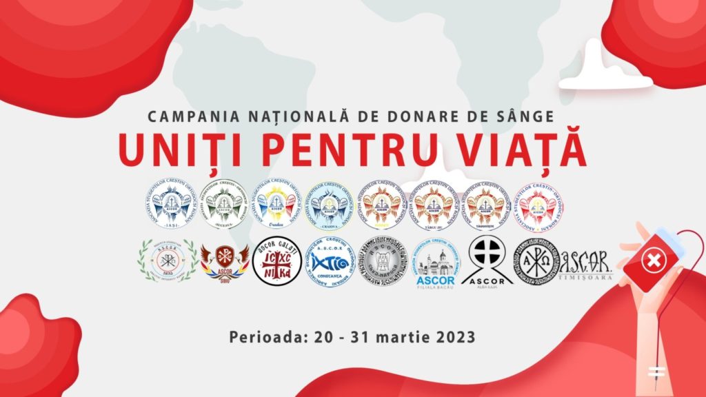 Campanie de donare de sânge organizată de ASCOR în „Luna pentru viață”